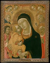 Madonna and Child with Saints John the Baptist, Jerome, Peter Martyr..., ca. 1425-before ca. 1467. Creator: Sano di Pietro.