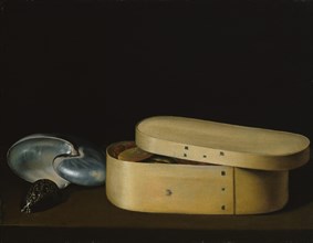 Still Life with Shells and a Chip-Wood Box, late 1620s. Creator: Sebastian Stoskopff.