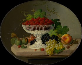Still Life with Strawberries in a Compote, 1865-70. Creator: Severin Roesen.