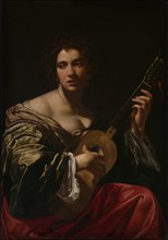 Woman Playing a Guitar, ca. 1618. Creator: Simon Vouet.