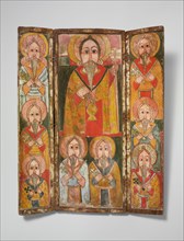 Icon Triptych: Ewostatewos and Eight of His Disciples, late 17th century. Creator: Unknown.