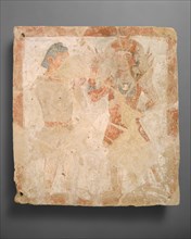Panel with the god Pharro and worshiper, ca. 3rd century A.D.. Creator: Unknown.