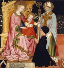 Madonna and Child with the Donor, Pietro de' Lardi, Presented by Saint Nicholas, ca. 1420-30. Creators: Michele dai Carri, Master G.Z..