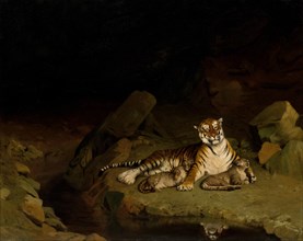 Tiger and Cubs, ca. 1884. Creator: Jean-Leon Gerome.