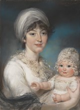 Mrs. Robert Shurlock (Henrietta Ann Jane Russell, 1775-1849) and Her Daughter Ann, 1801. Creator: John Russell.
