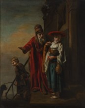 Abraham Dismissing Hagar and Ishmael, 1653. Creator: Nicolaes Maes.