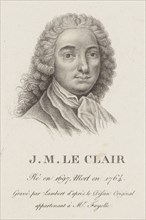 Portrait of the violinist and composer Jean-Marie Leclair (1697-1764). Creator: Lambert, Jean Baptiste Ponce (active 1785-1820).