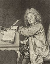 Portrait of the composer Jean-Féry Rebel (1666-1747), after 1718. Creator: Moyreau, Jean (1690-1762).