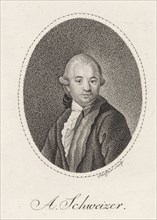 Portrait of the Composer Anton Schweitzer (1735-1787) , 1785. Creator: Scheffner, Johann Gottfried (1765-1825).