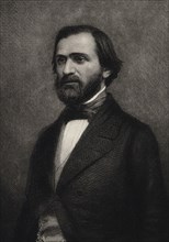 Portrait of the Composer Giuseppe Verdi (1813-1901), c. 1850. Creator: Geoffroy, Charles-Michel (1819-1882).