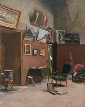 The studio of the artist at Rue Furstenberg, 1865. Creator: Bazille, Frédéric (1841-1870).