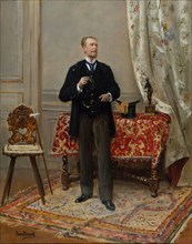 Portrait of Edmond Taigny (1828-1906), c. 1890. Creator: Béraud, Jean (1849-1936).