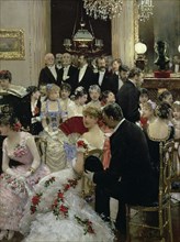 La soirée - Autour du piano , c. 1880. Creator: Béraud, Jean (1849-1936).