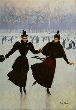 Les Patineuses (The Skaters), c. 1890. Creator: Béraud, Jean (1849-1936).