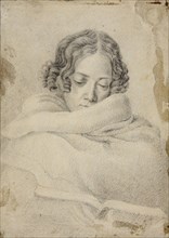 Portrait of the writer Bettine von Arnim (1785-1859), née Brentano, ca 1809. Creator: Grimm, Ludwig Emil (1790-1863).