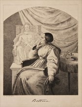 Portrait of the writer Bettine von Arnim (1785-1859), née Brentano, 1838. Creator: Grimm, Ludwig Emil (1790-1863).