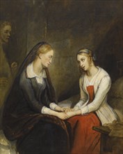 Effie and Jeanie Deans. After Walter Scott's "The Heart of Mid-Lothian", First quarter of 19th cen.. Creator: Scheffer, Ary (1795-1858).