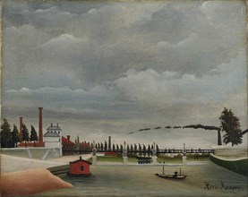 View of the Footbridge at Passy, 1890-1891. Creator: Rousseau, Henri Julien Félix (1844-1910).