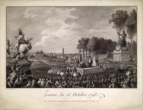 Journée du 16 octobre 1793 (The Execution of Marie Antoinette on October 16, 1793), c. 1795. Creator: Helman, Isidore Stanislas (1743-1806/9).