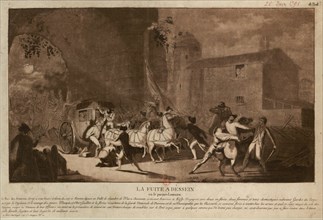 The Flight to Varennes (Fuite à Varennes), 1791. Creator: Guyot, Laurent (1756-1808).