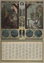 Electricity plant Strasbourg. Calendar for the year 1907, 1906. Creator: Schnug, Léo (1878-1933).