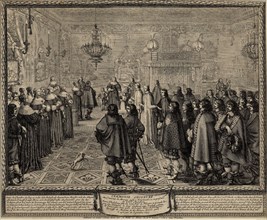 Ceremony of the Contract of Marriage between Wladyslaw IV, King of Poland and Marie Louise Gonzaga. Creator: Bosse, Abraham (1602-1676).