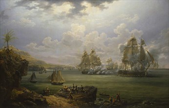 Fight of the frigate Poursuivante against the British ship Hercule, 28 June 1803, 1803. Creator: Crépin, Louis-Philippe (1772-1851).