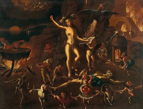 A witchcraft scene. Creator: Heintz, Joseph, the Younger (ca 1600-after 1674).