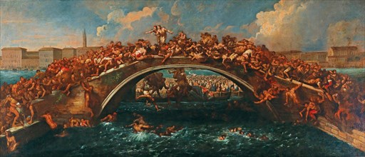 Ponte dei Pugni in Venice. Creator: Liberi, Pietro (1605-1687).