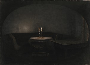 Interior. Artificial Light (Interiør. Kunstigt lys) , 1909. Creator: Hammershøi, Vilhelm (1864-1916).