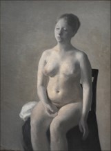 Seated Female Nude , 1889. Creator: Hammershøi, Vilhelm (1864-1916).