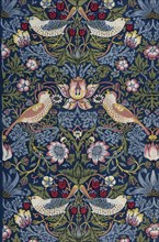 Strawberry Thief. Decorative fabric, 1883. Creator: Morris, William (1834-1896).