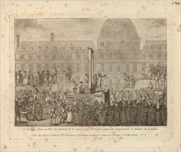 Guillotine élevée en place du Carrousel, le 13 août 1792 ? Creator: Anonymous.