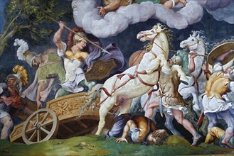 Diomedes fighting against Phegeus and Idaios. Creator: Romano, Giulio (1499-1546).