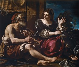 Erminia and the Shepherd, ca 1619. Creator: Guercino (1591-1666).