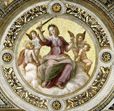 Lady Justice (Fresco in Stanza della Segnatura), ca 1510-1511. Creator: Raphael (Raffaello Sanzio da Urbino) (1483-1520).