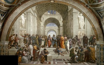 The School of Athens. (Fresco in Stanza della Segnatura), ca 1510-1511. Creator: Raphael (Raffaello Sanzio da Urbino) (1483-1520).