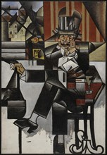 Man in a Café, 1912. Creator: Gris, Juan (1887-1927).