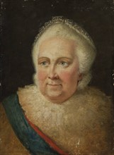 Portrait of Empress Catherine II (1729-1796), End 1790s. Creator: Anonymous.