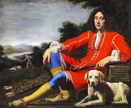 Portrait of a gentleman with labrador, First Half of 17th cen.. Creator: Lippi, Lorenzo (1606-1665).