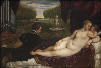 Venus with an Organist and Cupid, ca 1555. Creator: Titian (1488-1576).