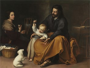 The Holy Family with a Little Bird, c. 1650. Creator: Murillo, Bartolomé Estebàn (1617-1682).
