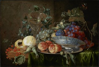 Still life with fruit and a glass à la façon de Venise, ca 1652. Creator: Heem, Jan Davidsz. de (1606-1684).