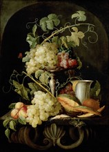 Still life with fruit , 1650-1660. Creator: Hecke, Jan van den (1620-1684).
