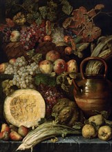 Still life with fruit , Last quarter of 17th cen.. Creator: Vogelaer, Karel van (Carel de) (1653-1695).