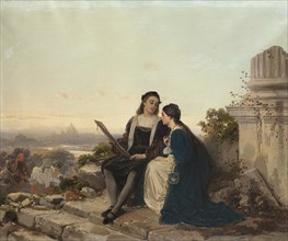 Raphael and Fornarina, 1869. Creator: Induno, Gerolamo (1825-1890).