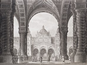 Stage design for the Opera seria "I due Valdomiri" by Peter Winter. Teatro alla Scala, 1818. Creator: Sanquirico, Alessandro (1777-1849).