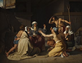 Noah and his family in the Ark, 1835. Creator: Blunck, Ditlev (Detlef) (1798-1854).