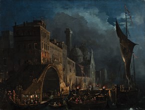 A Venetian gala night, 1825-1835. Creator: Caffi, Ippolito (1814-1866).