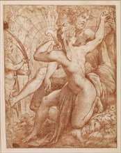 Vertumnus and Pomona, c. 1527. Creator: Perino del Vaga (1501-1547).